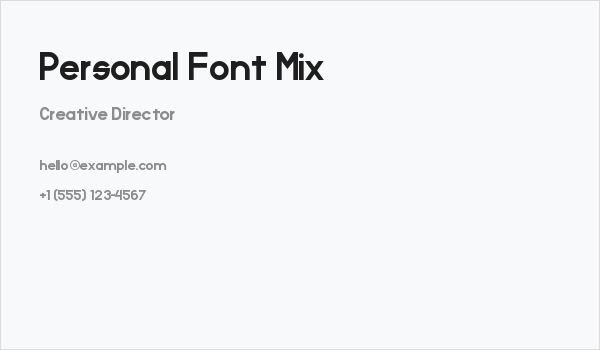 Personal Font Mix Business Card