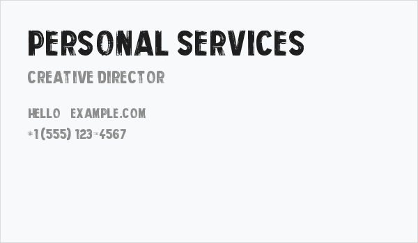 Personal Services Business Card