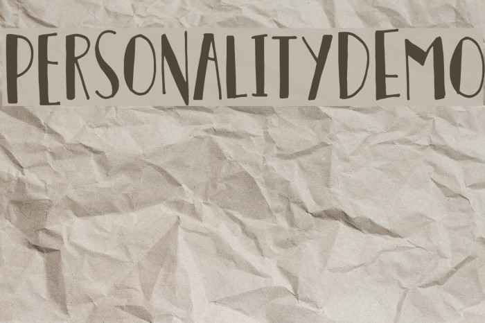 PersonalityDEMO Font examples