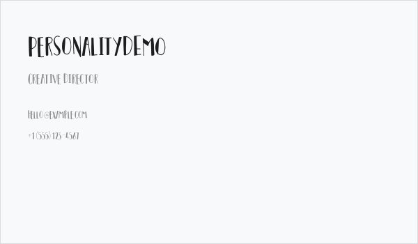 PersonalityDEMO Business Card