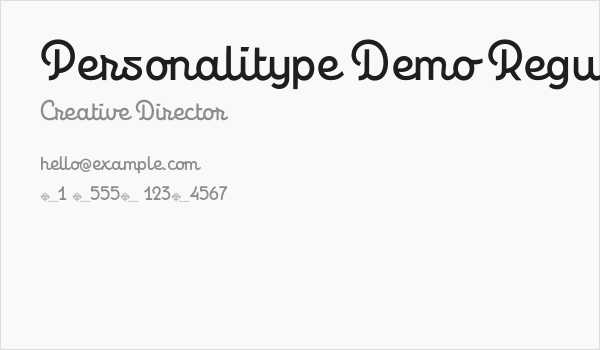 Personalitype Demo Regular Regular Business Card