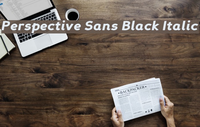 Perspective Sans Black Italic Font examples