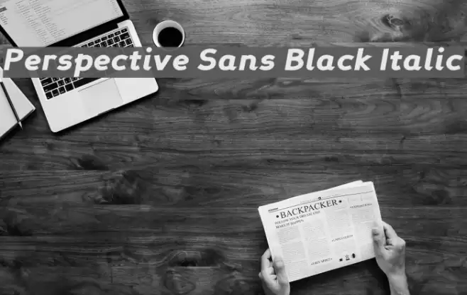 Perspective Sans Black Italic フォント examples