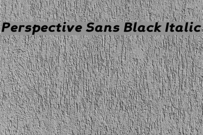 Perspective Sans Black Italic フォント examples