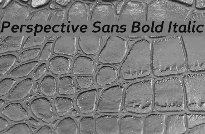 Perspective Sans Bold Italic フォント examples