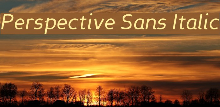 Perspective Sans Italic Font examples