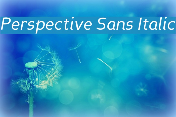 Perspective Sans Italic Font examples