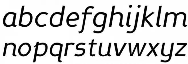Perspective Sans Italic Caratteri MINUSCOLO