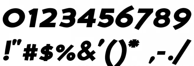 PerspectiveSans-BlackItalic Font OTHER CHARS