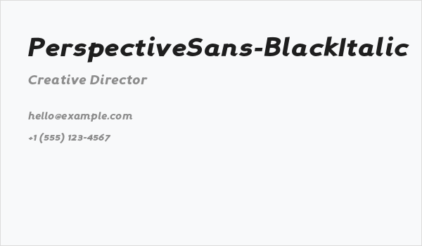 PerspectiveSans-BlackItalic Business Card