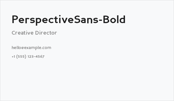PerspectiveSans-Bold Business Card