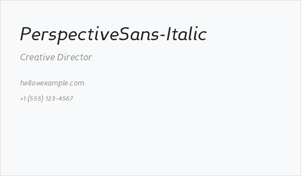 PerspectiveSans-Italic Business Card
