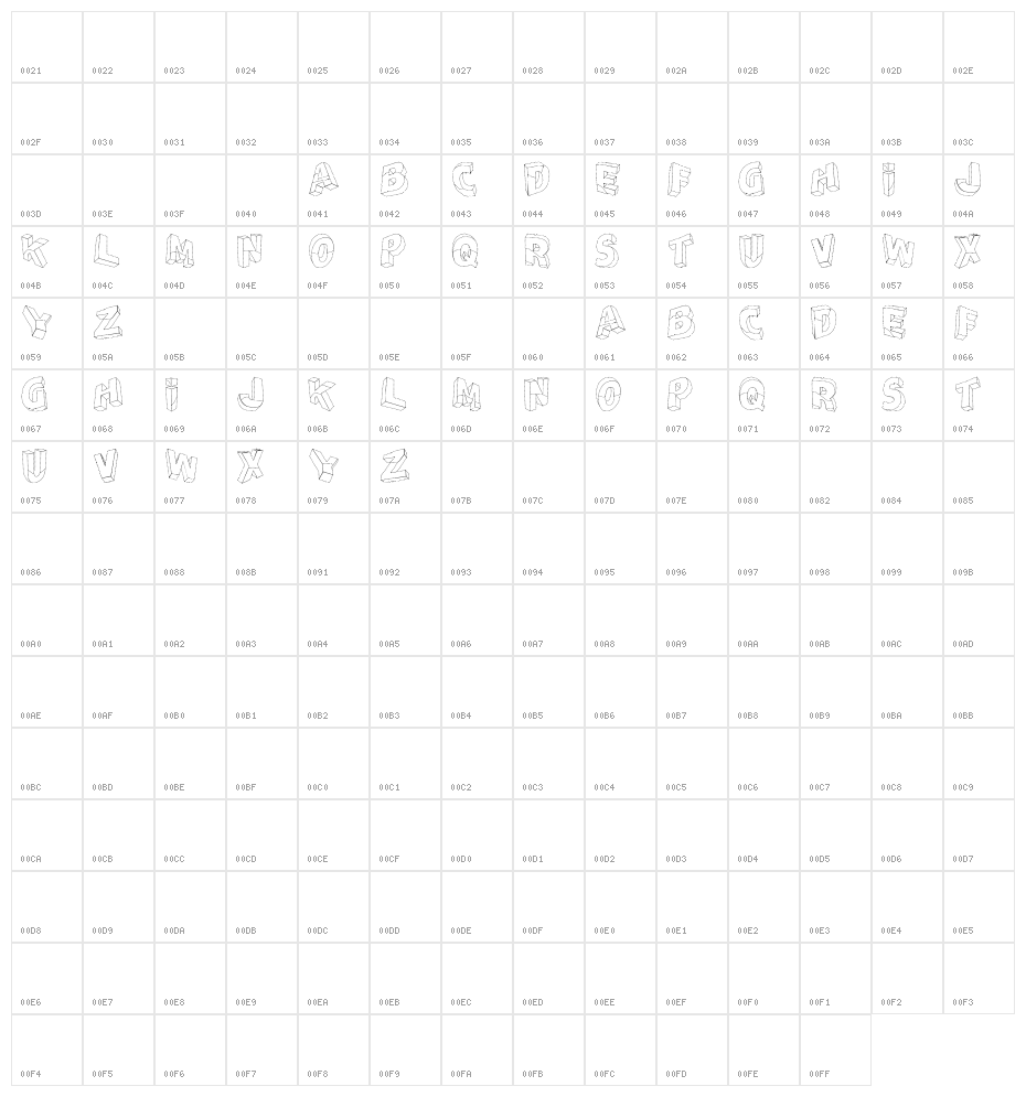 Perspectivo Dis tfb Character Map