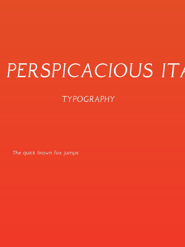 Perspicacious Italic Light Poster