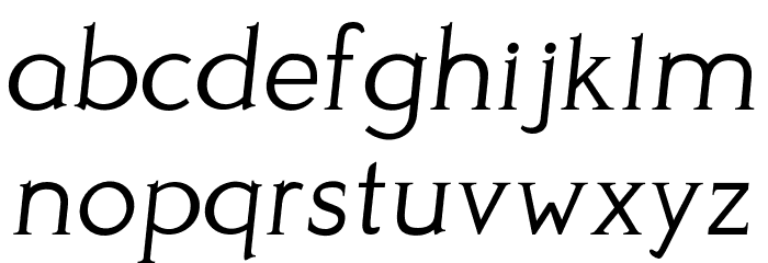 Perspicacious Italic Light Font LOWERCASE