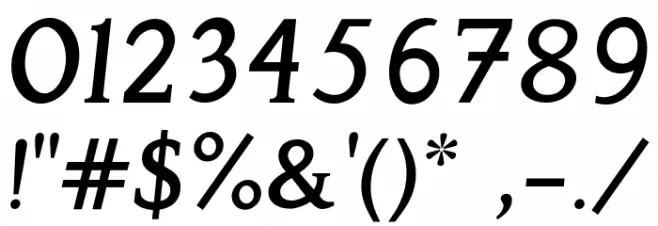 Perspicacious Italic Medium Font OTHER CHARS