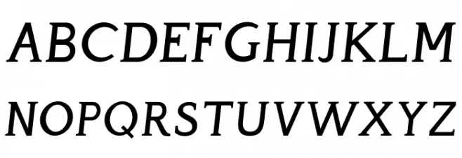 Perspicacious Italic Medium Caratteri MAIUSCOLE