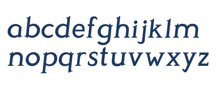 Perspicacious Italic Medium Lowercase