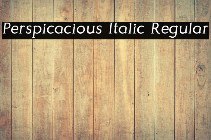Perspicacious Italic Regular Example 3