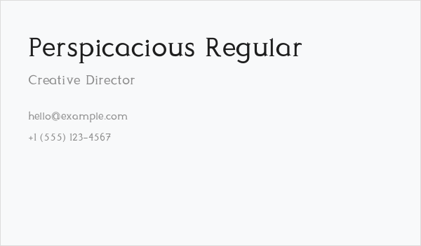 Perspicacious Regular Business Card
