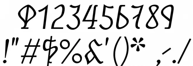 Pertho Italic Font OTHER CHARS