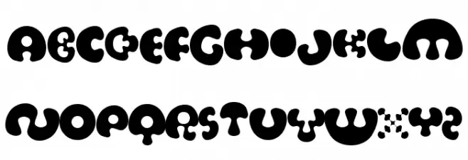 Perturb the Outline Curved 字体 大写