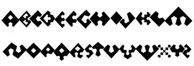 Perturb the Outline Diagonal フォント 大文字