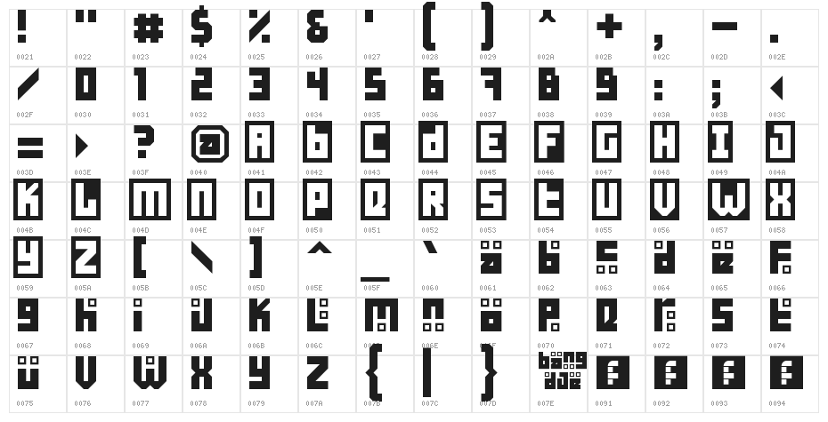 Pesagi Lemu Regular Character Map