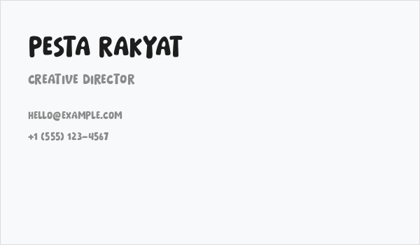 Pesta Rakyat Business Card