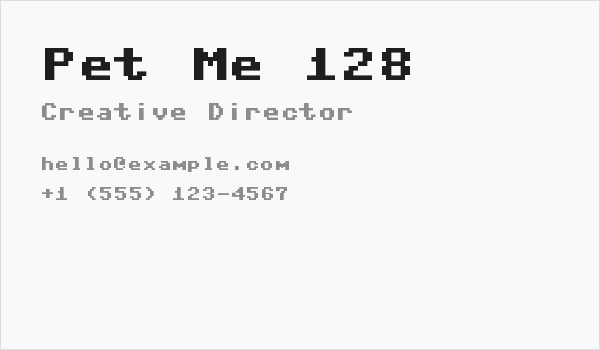 Pet Me 128 Business Card
