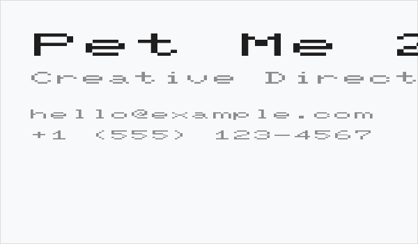 Pet Me 2X Business Card