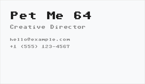 Pet Me 64 Business Card