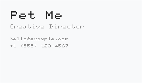 Pet Me Business Card