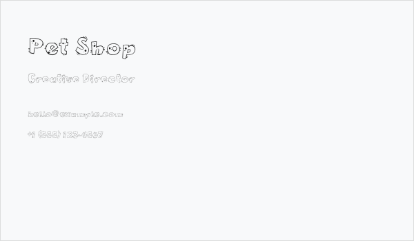 Pet Shop Business Card