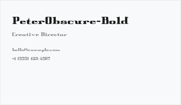 PeterObscure-Bold Business Card