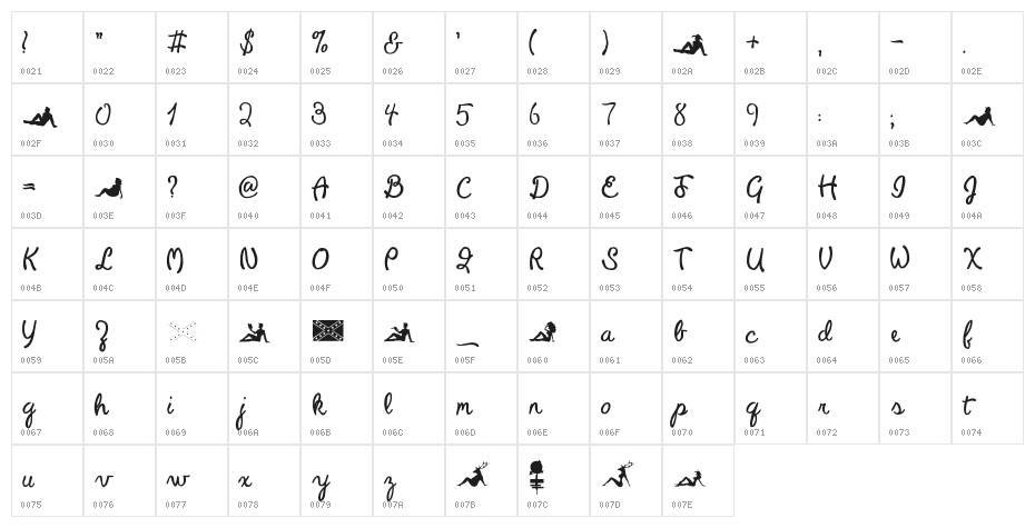 Peterbuilt Character Map