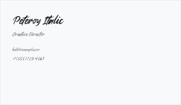 Peteroy Italic Business Card