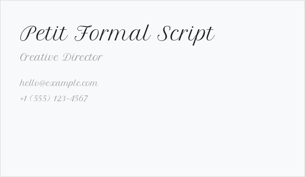 Petit Formal Script Business Card