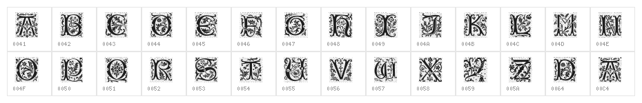 PetitFleur Light Character Map