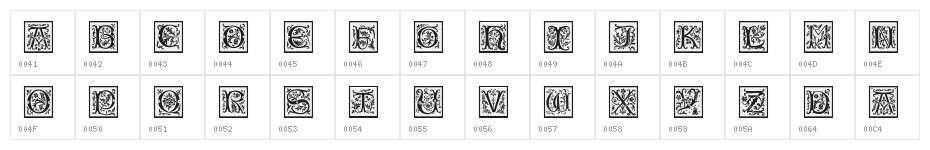 PetitFleurNormal Character Map