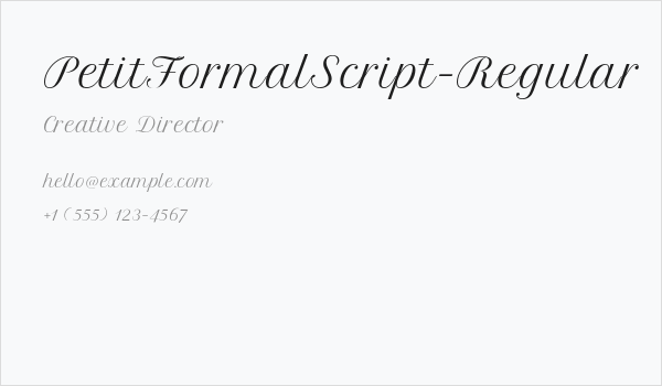 PetitFormalScript-Regular Business Card