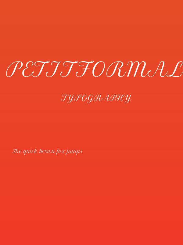 PetitFormalScript-Regular Poster