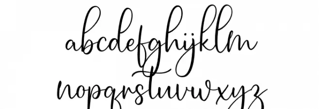 PetiteRomanceFREE Schriftart Kleinbuchstaben