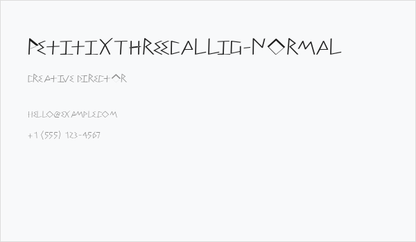 PetitixThreeCallig-Normal Business Card