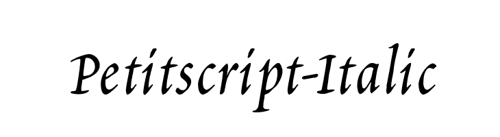 Petitscript-Italic  Frei Schriftart Herunterladen