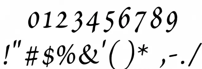 Petitscript-Italic フォント その他の文字