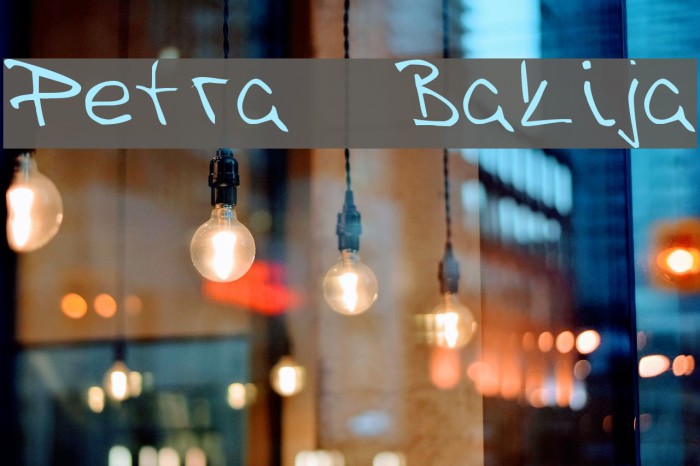 Petra Bakija Font examples