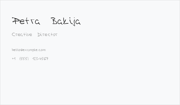 Petra Bakija Business Card