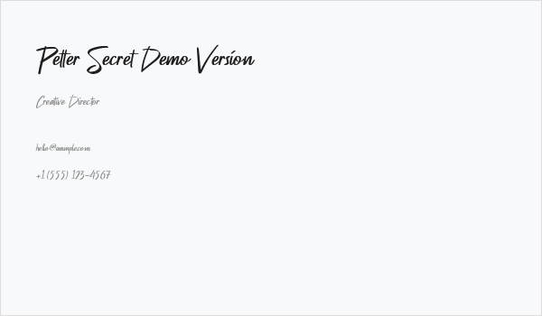 Petter Secret Demo Version Business Card