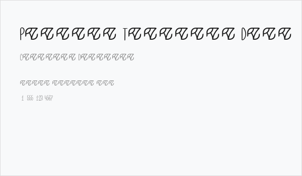 Pevitta Typeface Demo Business Card